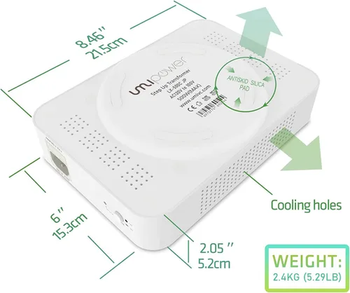 Vista 4 de Convertidor de voltaje de 120 V a 100 V Convertidor de voltaje toroidal reductor de 500 vatios para electrodomésticos japoneses utilizados en EE. UU