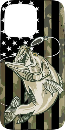 Vista 28 de Funda de camuflaje para iPhone 16, diseño de bandera estadounidense, pescador, pescador, camuflaje