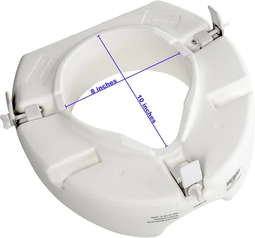 Vista 3 de PCP Asiento de inodoro elevado de 5 pulgadas, ajuste universal, elevación de altura de perfil alto, bloqueo de estabilidad de ajuste, soporte