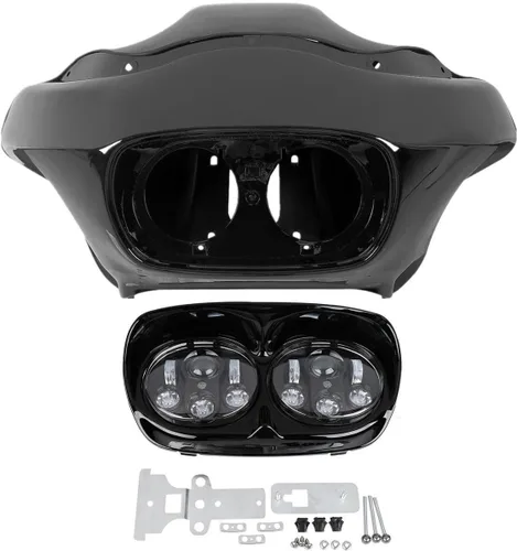 Vista 12 de Carenado interior ABS negro sin pintar compatible con Harley Davidson Road Glide FLTR 1998-2013
