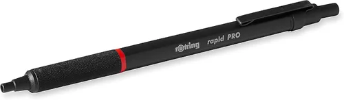 Vista 2 de Bolígrafo de dibujo técnico Rotring Rapid Pro, punta mediana, plata cromado, Negro mate