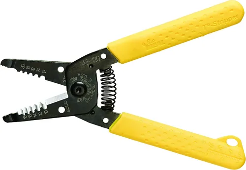 Vista 4 de IDEAL Electrical 45-120 T-5 T-5 - Pelacables amarillo con agujeros de bucle, nariz de alicate, apertura automática con resorte (paquete de 2)