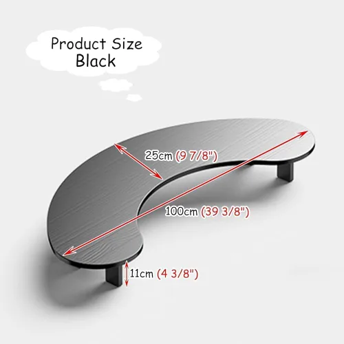 Vista 8 de Solid Wooden Curved Corner Monitor Stand – 2 Heights & 2 Sizes Arc Screen Riser for Desk Office Desktop Blanco