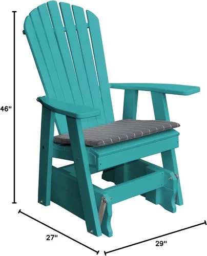 Vista 2 de Furniture Barn USA Poly Adirondack - Silla deslizante color azul Aruba Azul (Aruba Blue)