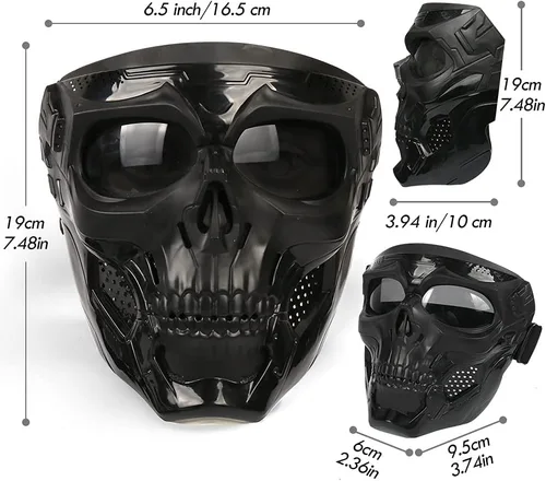Vista 4 de Outamateur Máscara de calavera para montar en carretera, gafas de moto UV