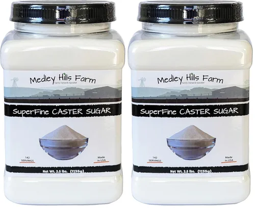 Vista 6 de Azúcar Caster Superfina de Medley Hills Farm en Recipiente Reutilizable 2.5 libras. - azúcar superfina para hornear golosinas caseras, glaseado