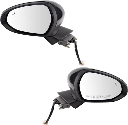 Vista 89 de TRQ Conjunto de 2 piezas de espejo lateral para conductor y pasajero, ajuste eléctrico, sin calefacción, sin memoria, color negro, compatible