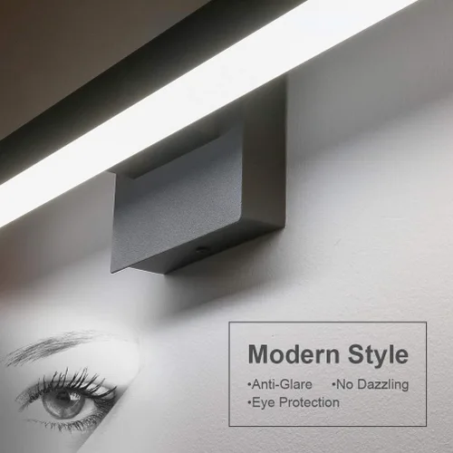 Vista 5 de Aipsun - Lámpara LED para baño moderna, color negro