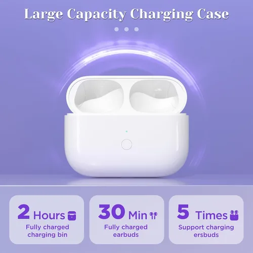 Vista 2 de Funda de carga inalámbrica compatible con AirPods Pro de 1ª y 2ª generación, estuche de carga tipo C para AirPod Pro 2, funda de carga con botón