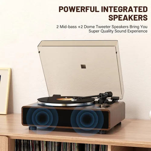 Vista 14 de FEKTIK Vinyl Record Player with Magnetic Cartridge and Built-in Speakers