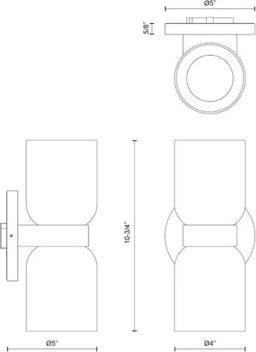 Vista 3 de Kuzco Lighting Aplique de pared de cedro - LED negro/transparente - 11