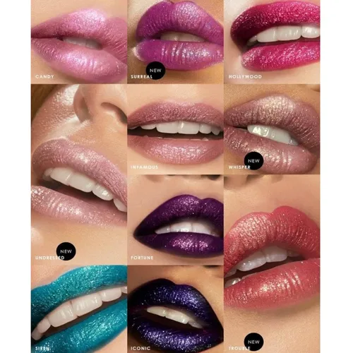 Vista 4 de Juego de 12 lápices labiales líquidos mate, maquillaje de labios, brillo de labios brillante con diamantes, 24 horas, de larga duración