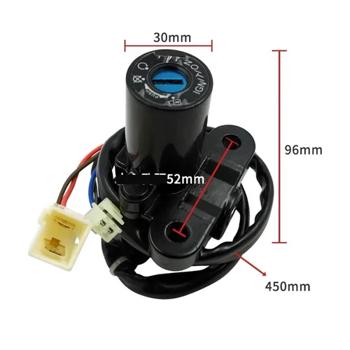 Vista 2 de Juego de 2 llaves de interruptor de encendido para motocicleta, compatible con MT03 FZ09 MT09 FZ6 XJ6 FZ6R YZF R6 2003-2005 R1 2002-2003 FJR1300