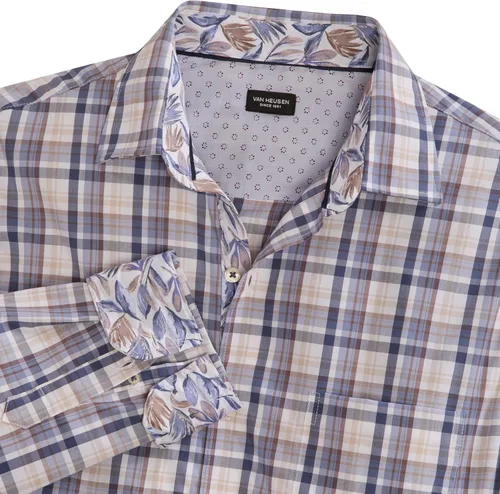 Vista 5 de Van Heusen Camiseta para Hombre de Manga Larga con Botones, Ajuste Estrecho, Largo Regular, Tejido Cómodo y Elástico