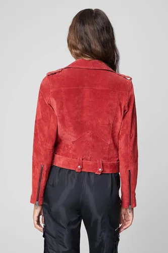 Vista 2 de BLANKNYC womens Luxury Clothing Cropped Suede Leather Motorcycle Jackets, Comfortable & Stylish Coats