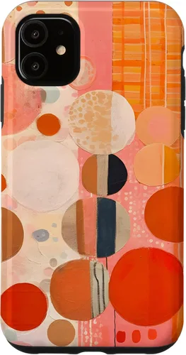 Vista 8 de iPhone 16 Abstract Boho Warm Orange and Pink Mid Century Modern Case