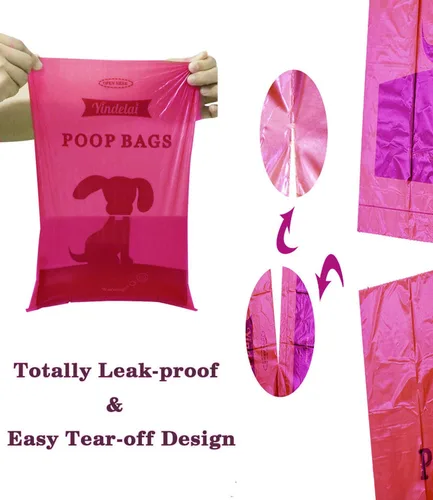 Vista 3 de Bolsa para excrementos de perro, 26 rollos (390 unidades), bolsas biodegradables para desechos de perros con 1 dispensador gratis, bolsas