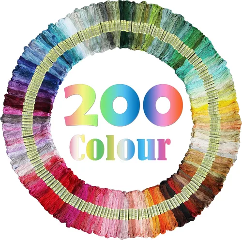 Vista 9 de ATDAWN Bordado de color arcoíris, hilos de punto de cruz, pulseras, hilo de manualidades, 50