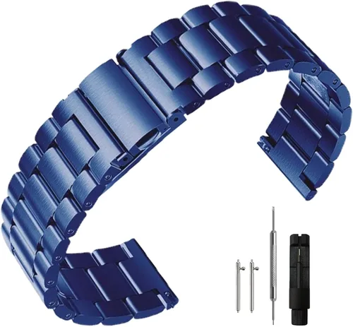 Vista 9 de Correa de reloj de acero inoxidable de liberación rápida, pulsera de metal mate cepillada premium, 16 mm, 18 mm, 20 mm, 22 mm, 24 mm, correa