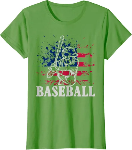 Vista 4 de Camiseta de béisbol deportiva estadounidense con bandera estadounidense, Negro, S