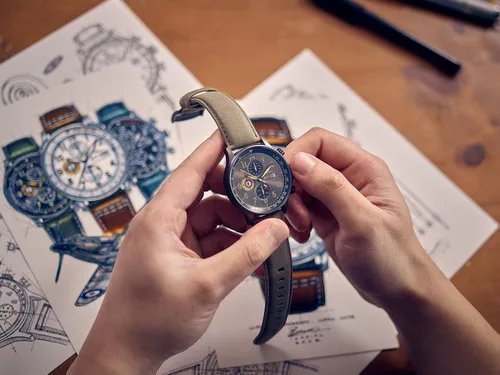 Vista 3 de Reloj analógicoAV-4011Hawker Hurricane, con mecanismo de cuarzo japonés, con correa de piel, de AVI-8