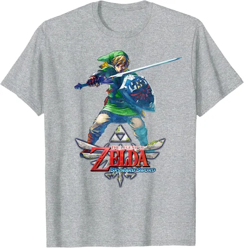 Vista 5 de Camiseta Nintendo Zelda Skyward Sword Link Ready for Battle Negro