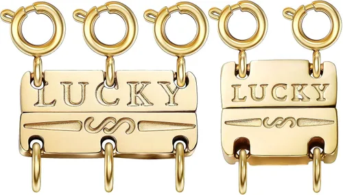 Vista 9 de kcctoo Collar con cierre de capas para mujer, separadores de joyería de oro de 18 quilates y plata, cierre magnético de collar múltiple para mujer