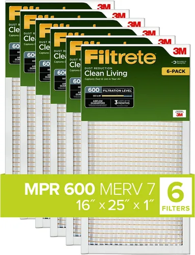 Vista 10 de Filtrete Clean Living - Filtro de aire para horno AC, MPR 600, 12 x 24 x 1 pulgadas, filtro antipolvo.