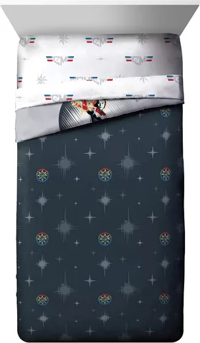 Vista 3 de Jay Franco Captain Marvel Cool Energy - Juego de cama individual, color gris