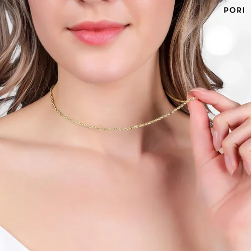 Vista 4 de PORI JEWELERS 10K Yellow Gold 1.5MM,2MM,2.5MM,3MM,3.5,4MM,5MM,7MM, Diamond Cut Rope Chain Necklace Unisex Sizes 16"-30
