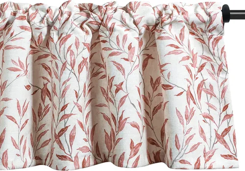 Vista 11 de VOGOL Cortinas de cenefa de jacquard dorado con diseño de flores de lujo para dormitorio, sala de estar, comedor, 52 x 14 pulgadas, 1 panel, negro