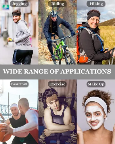 Vista 7 de Vgogfly - Bandas para correr para hombre para sudar para entrenamiento fitness gimnasio yoga 4