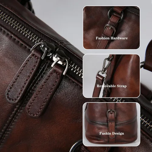 Vista 6 de HESHE Bolsos de cuero de diseñador para mujer, bolsa de mano para trabajo, asa superior, bolso de hombro, bolsa cruzada de gran capacidad