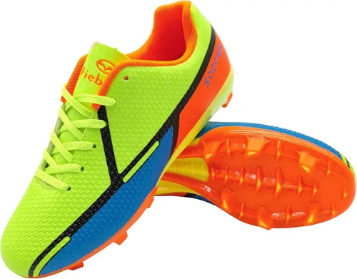 Vista 6 de tiebaoGanar Tacos de fútbol para niños y niñas, aretes largos para interiores y exteriores, TFAGFG, botas de fútbol para hombres y mujeres, zapatos
