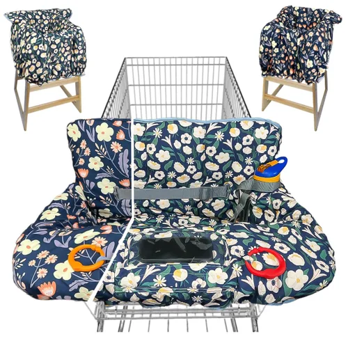 Vista 14 de Funda para carrito de compras para bebés y niños pequeños, funda impermeable para carrito de comestibles y silla alta, funda acolchada suave