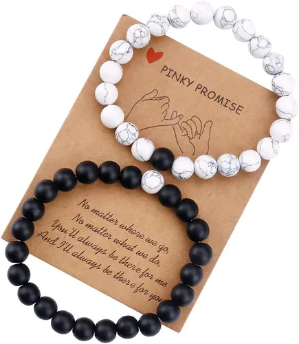 Vista 10 de Pulseras para parejas de mejores amigas, pulseras para 2 personas a juego con Yin Yang para él y ella, joyería para mejor amiga, amistad, relación