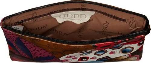 Vista 3 de Anna by Anuschka Bolso de pulsera de cuero genuino pintado a mano para mujer