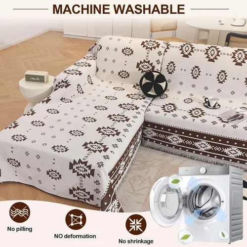 Vista 5 de OstepDecor Fundas para sofá modular, 2 piezas, manta de sofá en forma de L, funda de sofá seccional, lavable, fundas para sofá chaise lounge