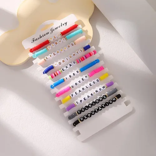 Vista 8 de PCGJICZ Juego de 11 pulseras inspiradas en Taylor de 1989, pulseras inspiradas en el álbum de Taylor y amantes de la música, regalos para fanáticos