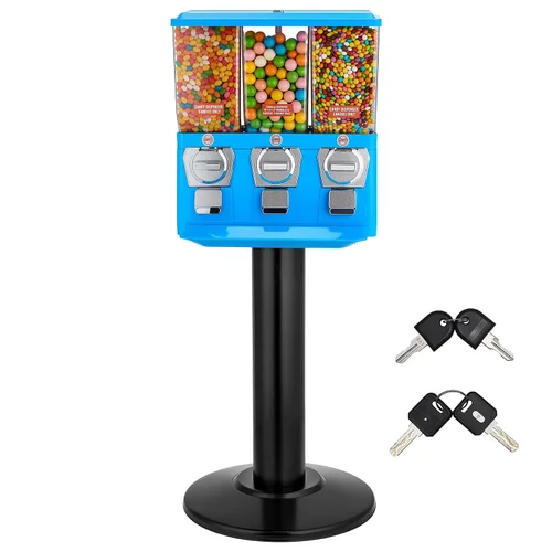 Vista 10 de VEVOR Máquina expendedora de dulces, máquina expendedora de dulces de cuatro compartimentos con soporte, máquinas expendedoras de chicles