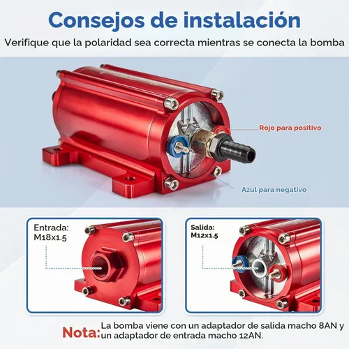 Vista 3 de Bomba de combustible CarBole de alto rendimiento 12V 300LPH caudal Bomba de transferencia de combustible universal en línea externa con cable