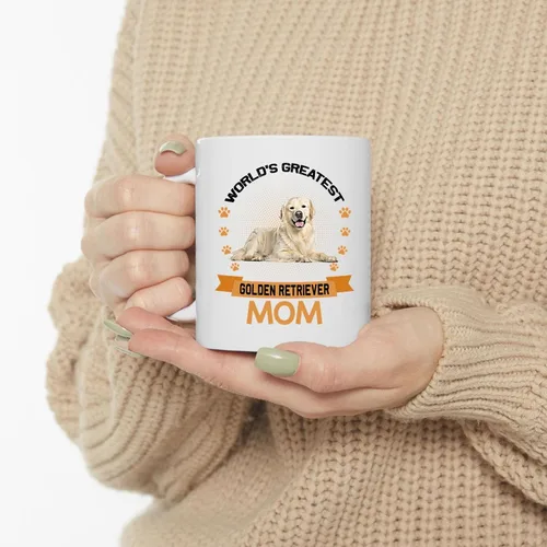 Vista 3 de World's Greatest Light Golden Retriever Dog Mom Gifts for Women Funny Coffee Mug White Ceramic Cup 11oz