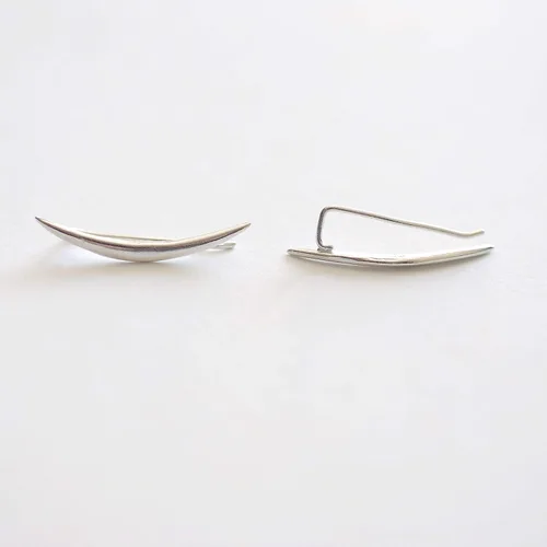 Vista 4 de Aros con diseño de luna - plata fina 925 enchapado en oro de 18 quilates