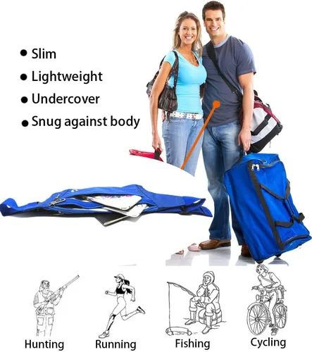 Vista 91 de Bolsa de cintura ultrafino con ranuras c/visualización para tarjeta de crédito, para deportes, aire libre, correr, caminar, viajes.