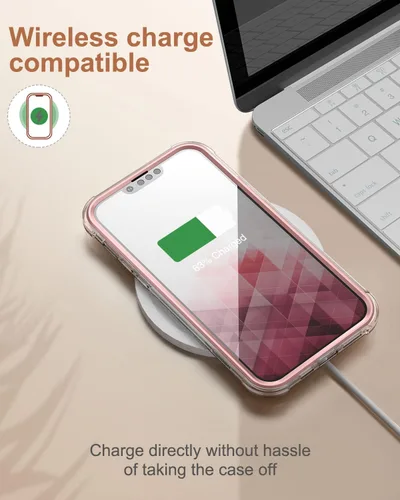 Vista 7 de SURITCH Funda compatible con iPhone 13 de 6.1 pulgadas 360 grados transparente a prueba de golpes de silicona a prueba de golpes [ultra híbrida]