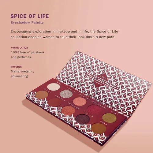 Vista 2 de ZOEVA Spice of Life Paleta de sombras de ojos – 10 sombras de ojos altamente pigmentadas, tonos neutros a atrevidos, brillantes, mate, acabados