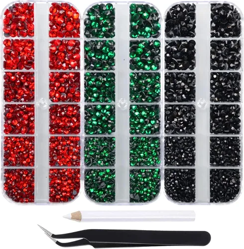 Vista 26 de Massive Beads Más de 9500 diamantes de imitación termoadhesivos redondos de vidrio con parte trasera plana para hacer tú mismo con 1 pinza y 1 12