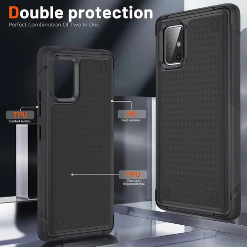 Vista 57 de Jeylly Compatible con Samsung Galaxy A22 5G Funda, Funda Samsung A22 5G con 2pcs protectores de pantalla de vidrio templado
