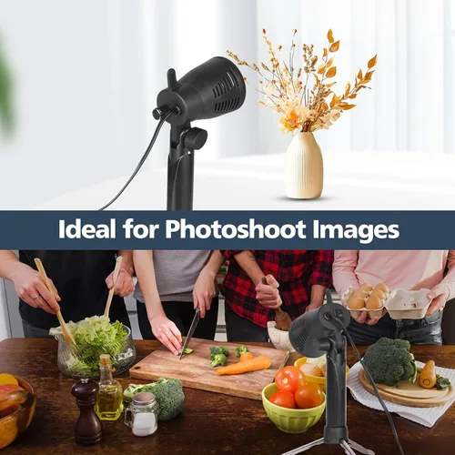 Vista 7 de EMART Luz LED continua para fotografía, foco pequeño portátil para fotografía de joyería, lámpara de iluminación fotográfica de cámara 5500K