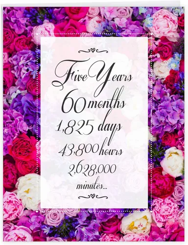 Vista 12 de NobleWorks - Tarjeta de felicitación de aniversario de 5ª boda grande de 8.5 x 11 pulgadas - Matrimonio de 5 años con sobre para hombres, mujeres